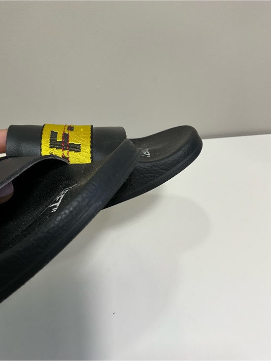OFF-WHITE Industrial Belt Slides Black Yellow Logo Sandals EU 41 Virgil Abloh main image 7
